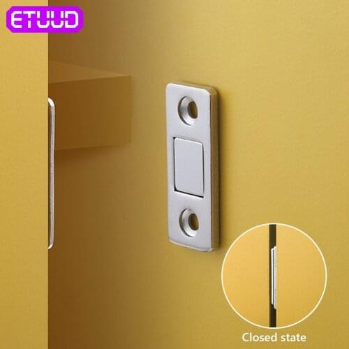 ETUUD Strong Magnetic Door Closer Cabinet Catch Latch Cupboard Thin Closures Stops Hidden With Screw Closet Furniture Hardware