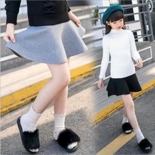 Girl Tutu Skirts 2020 Spring Solid Kids Skirt Candy Color Wool Skirt Fashion Cute Teenager Girls Clothing Belle Kids Clothes