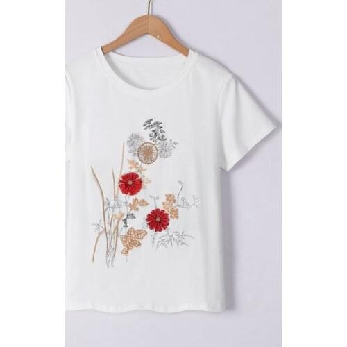 T-shirt short-sleeved womens 2021 summer new printed shirt top trend