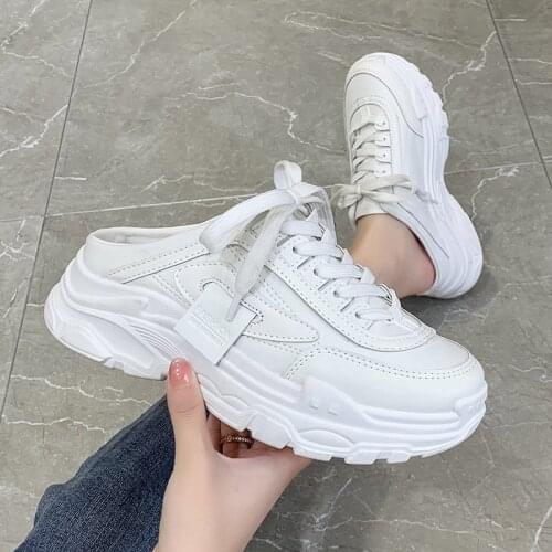 Womens Sandal Colored Botou Mueller Shoes Women 2021 New Thick Soles for Lazy People Wear Fashion Leather Instagram Pop Shoes