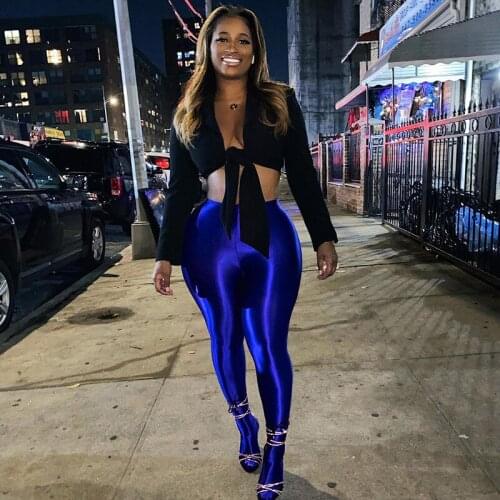 ANJAMANOR Sexy Solid Fitness Stretch Pants Women High Waist Black Leggings Club Wear 2021 Fall Winter Tights Sports D87-BZ19