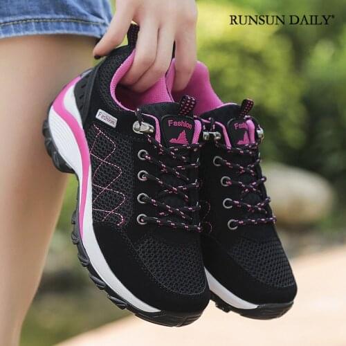 Womens Casual Sneakers Fashion Running Shoes Outdoor Sports Lace Up Platform Breathable Height Wedges Shoes