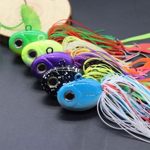 1pc 83g Sea Fishing Lure Squid Beard Anti-hanging Bottom Pencil Big Head Bait Hard Artificial Baits Metal Sequins Spinnerbait