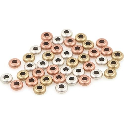 10pcs Brass Wheel Round Spacer Beads For Bracelets Necklaces Jewelry Making Accessories 6x2.3MM