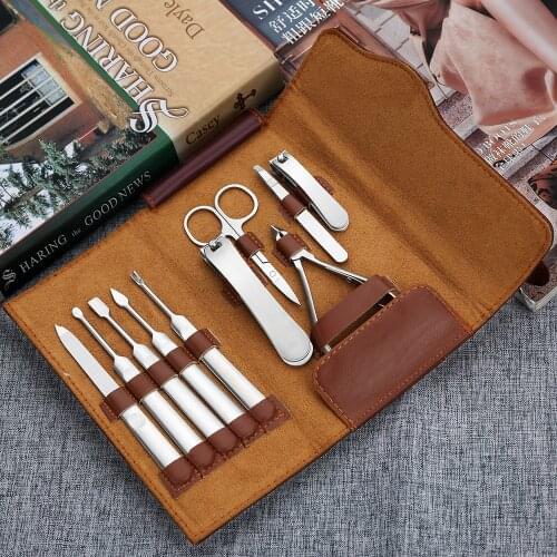 10 Pcs/Set Nail Clippers Set Stainless Steel Pedicure Scissor Tweezer Nail File Manicure Set Kit Nail Art Tools