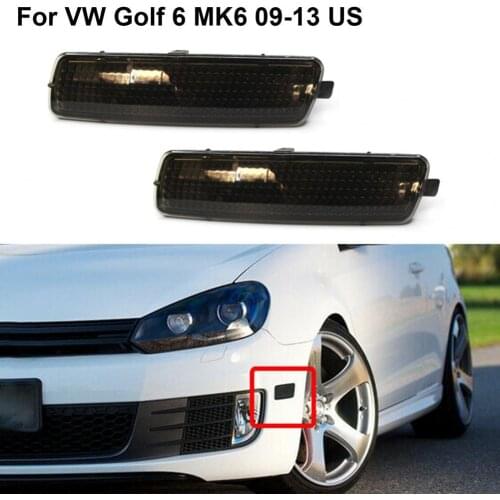 2Pcs Side Marker Light Housing Accessory Replacement Portable Front Bumper Repeater Turn Signal Bezel for VW Golf 6 MK6 09-13 US