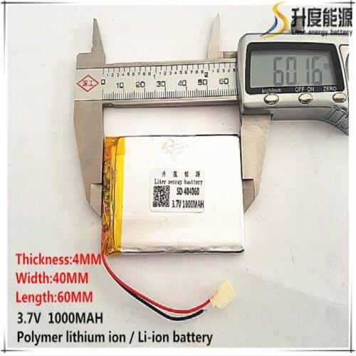 2pcs [SD] 3.7V,1000mAH,[404060] Polymer lithium ion / Li-ion battery for TOY,POWER BANK,GPS,mp3,mp4,cell phone,speaker