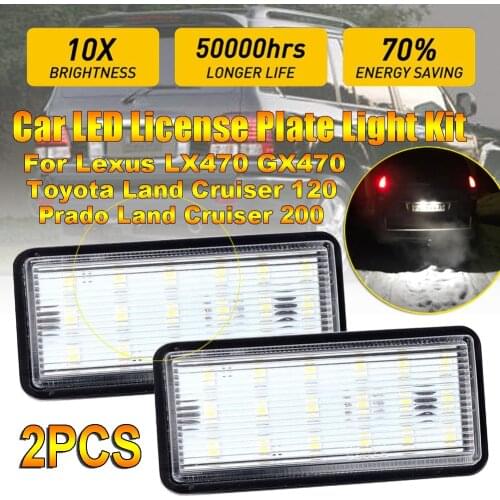 2pcs Car LED Number License Plate Lights 12V for Toyota Land Cruiser Prado 120 Land Cruiser 200 Lexus LX470 570 Error Free