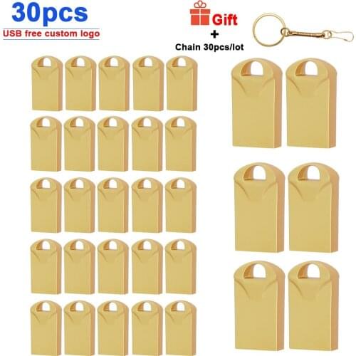 30pcs/lot free logo Mini metal Pen Drive 64GB 32GB 16GB 8gb 4gb USB metal Flash Drive memoria USB Stick pendrive Flash USB 2.0