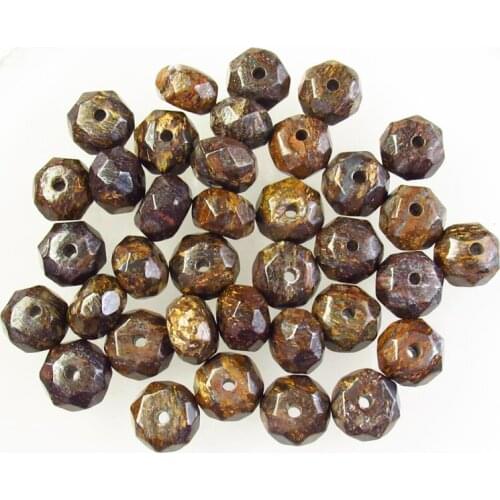 36pcs 8x5mm Faceted Natural Bronzite Rondelle Pendant Loose Bead G37935 For Jewelry Making DIY