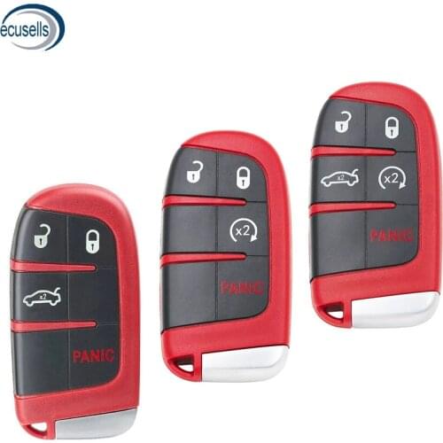 4/4+1/5 Buttons Keyless Smart Remote Key Shell Case Fob for-Chrysler-Dodge Journey 2011 2012 2013 2014 2015 Red Color