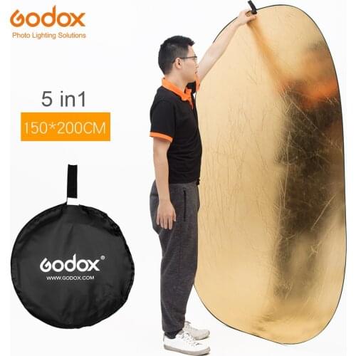 GODOX 59"x79" 150 x 200cm 5 in 1 Portable Collapsible Light Round Photography Reflector for Studio