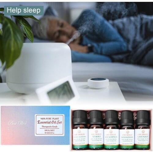 Chumolee 10ML Flower Serie 5pcs Sets Lavender Jasmine Neroli Cherry Blossoms Nutmeg Essential Oil for Diffuser