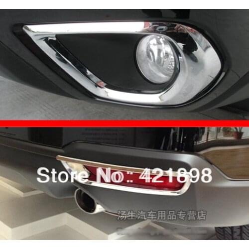 For Subaru Forester 2013 2014 2015 ABS Chrome Front And Rear Fog Light Lamp Cover Trim