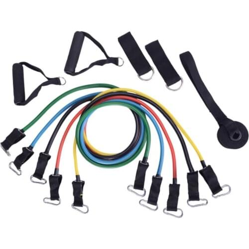 Exercise Resistance Tube Training Expander Door Anchor With Handle Ankle Strap 11Pcs/set Yoga Stretch Pull /Rope Fitness Band