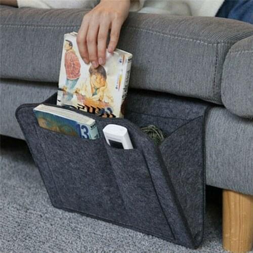 Felt Bedside Storage Bag Organizer Bed Desk Bag Bed Holder Pockets Sofa TV Remote Control Hanging Caddy Couch Storage Organizer