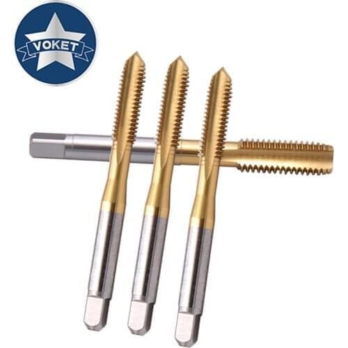 HSSE With Tin Hand Tap M1 M1.2 M1.4 M1.6 M1.7 M2 M2.5 M2.6 M3 M3.5 M4 M5 M6 M7 M8 M10 M11 M12 M14 M16 M18 M20 Screw Thread Taps