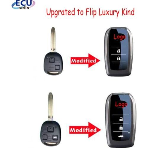 Modified Flip Remote Key Shell 2B/3B For Toyota Prado Tarago Camry Corolla Key Shell Blank TOY43 Blade