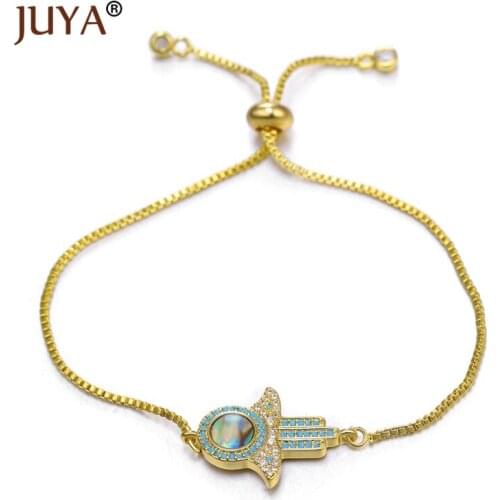 Juya 2019 NEW Womens Fashion Hamsa Hand Bracelet Lucky Amulet Jewelry Against the Evil Eye Gold Rose Gold Chain Bracelet