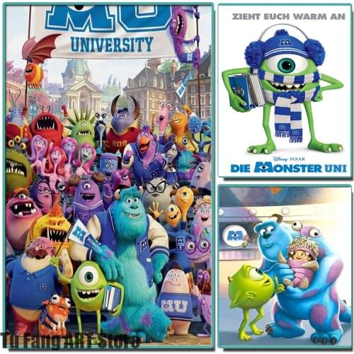 Disney Canvas Painting "Monsters Electric Company" Big Eye Boy Wall Art Nordic Posters and Prints Pictures for Living Room Decor