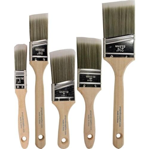 5Pcs/Set Paint Brush with Wooden Handle Oblique Mouth Oil Brush Professional Paint Tool Special Paint Brush For Decoration