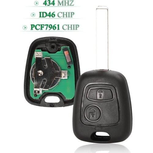 Bilchave 5PCS For Peugeot 206 207 Citroen C2 C3 Smart Remote Car Key 2 Buttons 434Mhz PCF7961 Chip Uncut VA2 Blade Replaceent