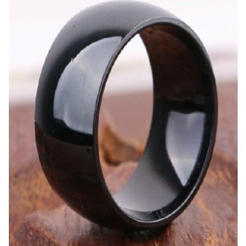 30pcs Black 8mm Stainless Steel ring Band Rings Wholesale Fashion Jewelry lots