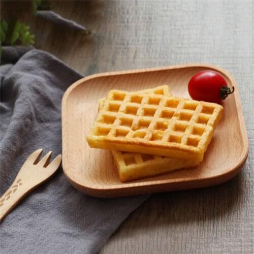 Round / Square Wood Cake Dishes Wood Dessert Serving Tray Home/ Hotel/School Sushi Plate Dinnerware Tableware