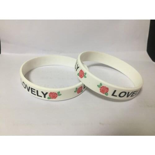 LOGO: Rose Lovely Rose silicone bracelet Free shiping