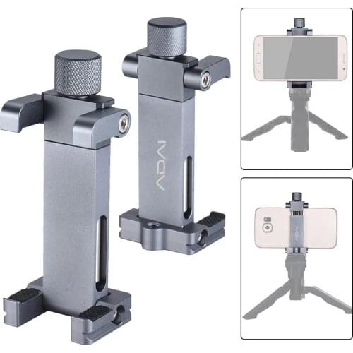 Metal Phone Tripod Mount With Cold Shoe Universal Clip Holder For SmartPhone Microphone Light For Iphone7 Samsung Phone