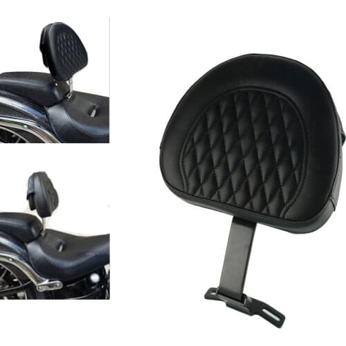 Motorcycle Parts Black Detachable Adjustable Plug-in Driver Rider Backrest Pad Kit for Harley Fatboy Fat boy Softail 2007-2017