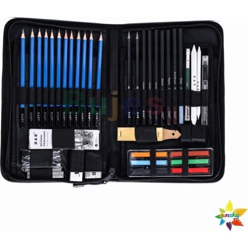 48pc/Set Drawing Painting Sketch Kit Set With Pencil Eraser Sharpener Artist Beginner Student Stationery Sketching Art Supplies