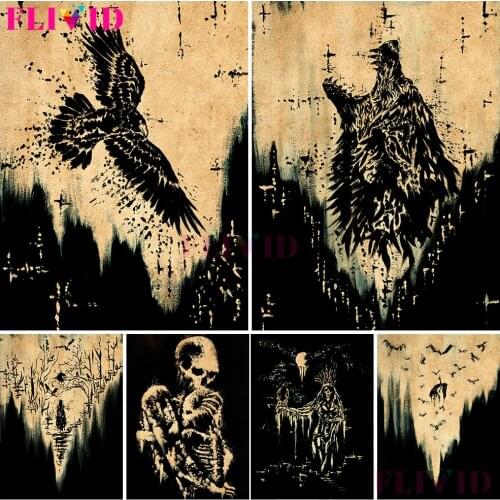 Canyons, Forests, Witches, Witchcraft And Black Magic Posters And Print Wall Art Canvas Painting For Living Room Decor Unframed