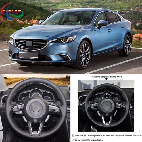 DIY Non-Slip Durable Steering Wheel Cover For Mazda 3 Axela Mazda 6 Atenza CX-3 18-19 CX-5 17-19 CX-9 Car Interior Decoration