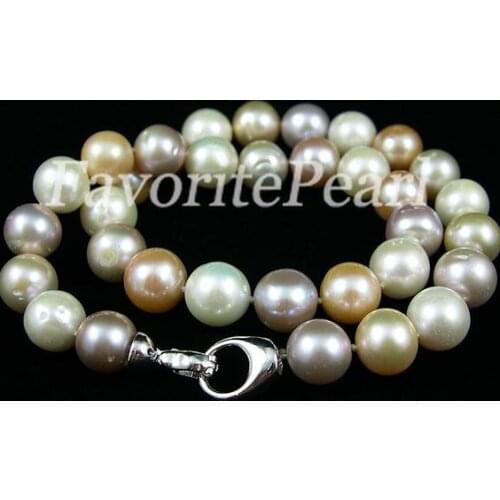New Arrival Favorite Pearl Necklace Huge Size Multi-Color Freshwater Pearl Necklace Handmade Fine Jewelry Charming Women Gift