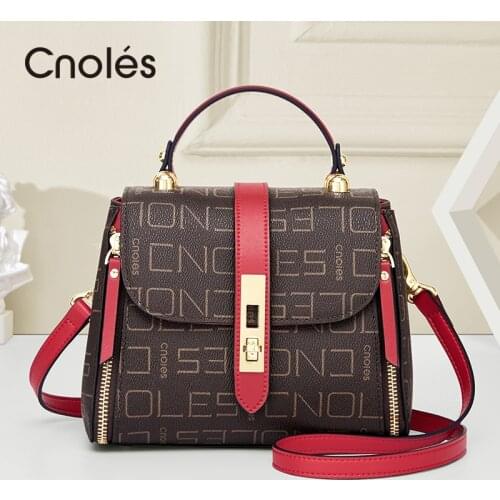 New Casual Letter Shoulder Bag Fashion Stitching Wild Messenger Brand Female Totes Crossbody Bags Women Leather Handbag