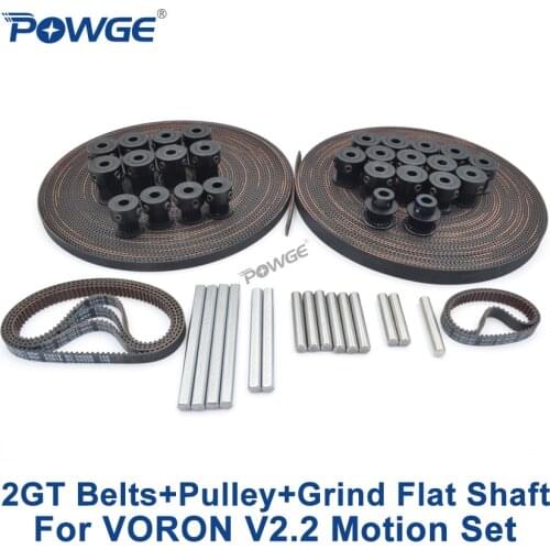 POWGE VORON V2.2 Set PARTS GT2 2GT LL-2GT RF Open Synchronous Timing Belt Shaft 16T 20T pulley GATES 188-2GT/110-2GT closed loop