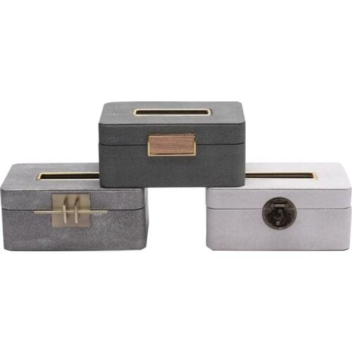 Luxury Creative Square Wooden Tissue Box Holder Tissue Bag Leather Napkin Tissue Boxes Toilet Paper Papel Seda Wipe Case BW50ZJ