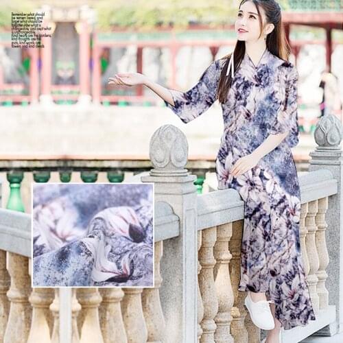 Silk linen twill texture silk fabric 50% silk 50% linen fabric clothing A134