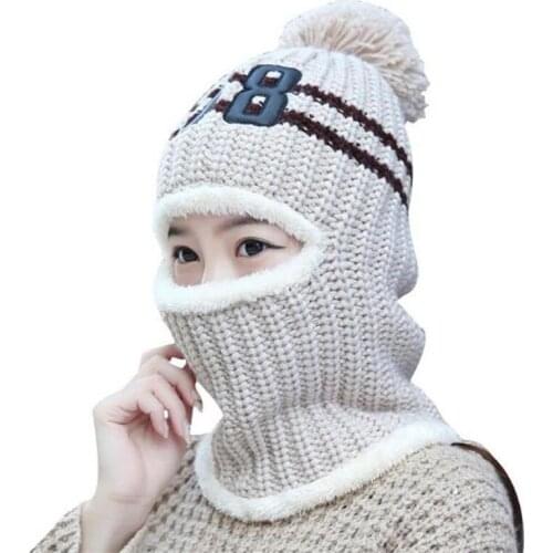 Paragraph Wool Hat Ms Korea Winter Earmuffs Cycling Sets Wind Knitting And Wool Warm Scarf Caps