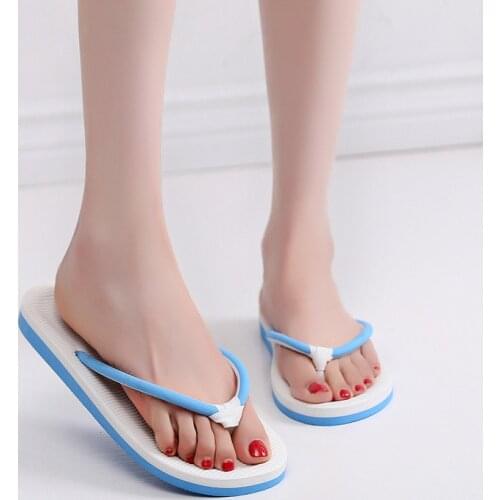 Lovers flip flops mens summer new soft-soled beach shoes muffins fashion thick-soled wedges outer wear sandals women