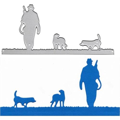 Scrapbook Die Cutting Hunter Dogs Metal Dies Corte Morre For DIY Album Decor Embossing Folder Card Making Paper Cutter Craft