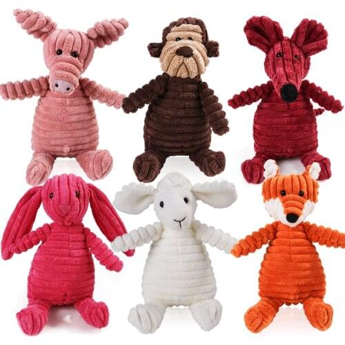 Dog Chew Squeak Toys Giraffe Fleece Rope Interative Toy Plush Puppy Deer for Pet Dogs Cat Chew Squeaking Toy