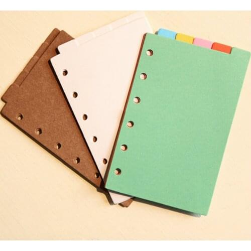 Notebook standard A7 loose-leaf notebook paper index paper 6 holes daily memos 5 sheets index filler papers