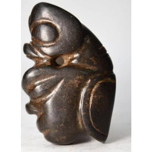 Hongshan culture archaize black iron meteorite statue