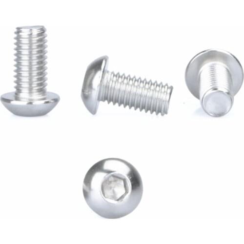 50pcs/Pack M5x8 M5x10 M5x12 Stainless Steel 304 Round Head Mushroom Hex Socket Screws