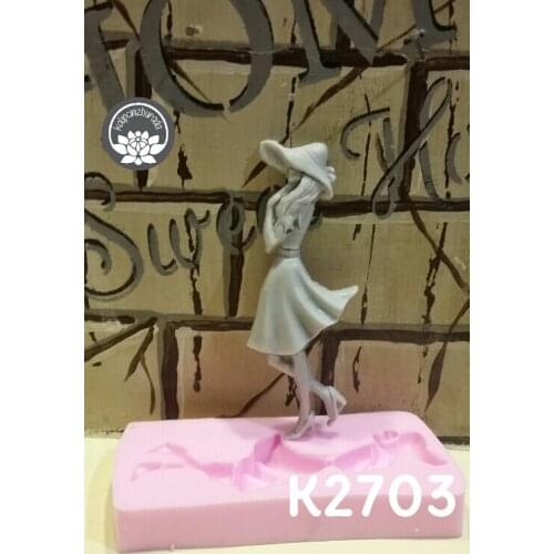 The woman with hat silicone mold