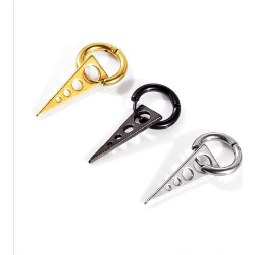 Stainless Steel Gold Color Stud Earrings For Women Punk Pendant Stud Earrings Piercings Fashion Jewelry Party Gifts Wholesale