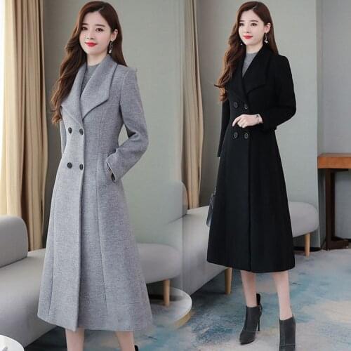 Women Upscale Temperament Woolen Coat Autumn Winter New Thicken Warm Cashmere Woolen Jacket Woman Plus Size Outerwear R776