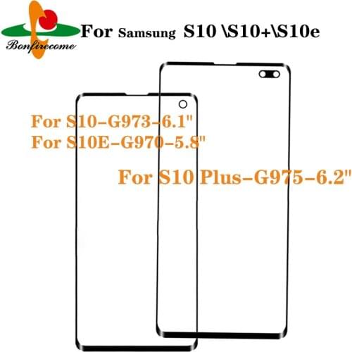 10Pcs\lot For Samsung Galaxy S10 S10e S10+ S10 Plus Front Touch screen Panel LCD Out Glass Cover Lens For G973 G970 G9750 G975